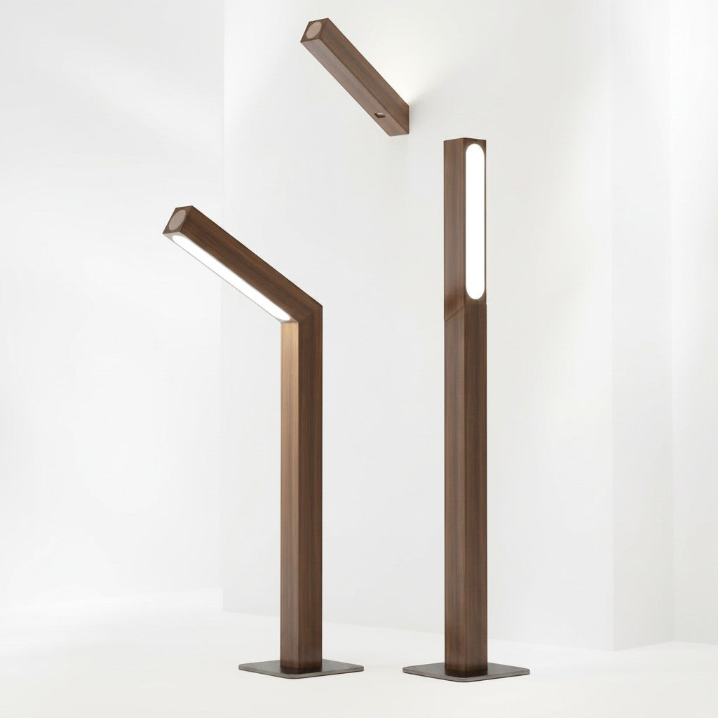 Wooden Nordic LED Table Lamp Rotating Bedside Light – Ouvarex