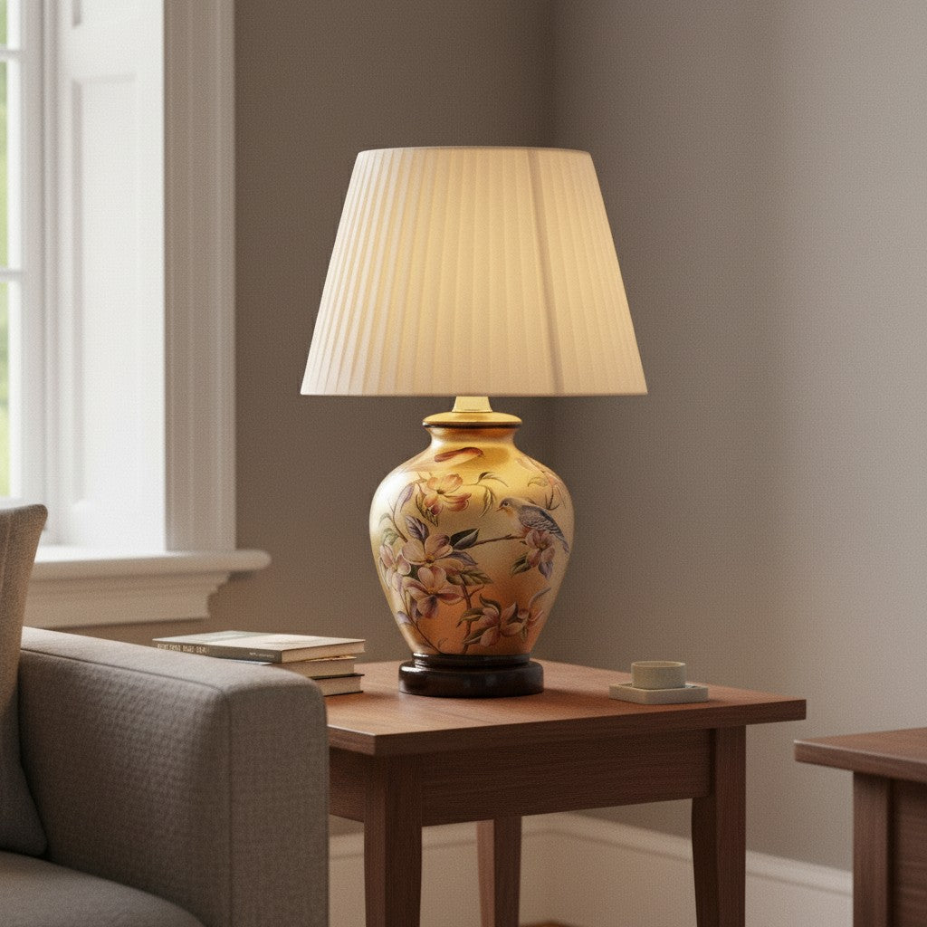 European Ceramic Table Lamp Flower Bird Design – Ouvarex
