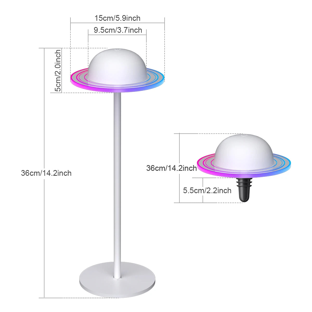 RGB Music Sync Rechargeable LED Mood Lamp – Ouvarex
