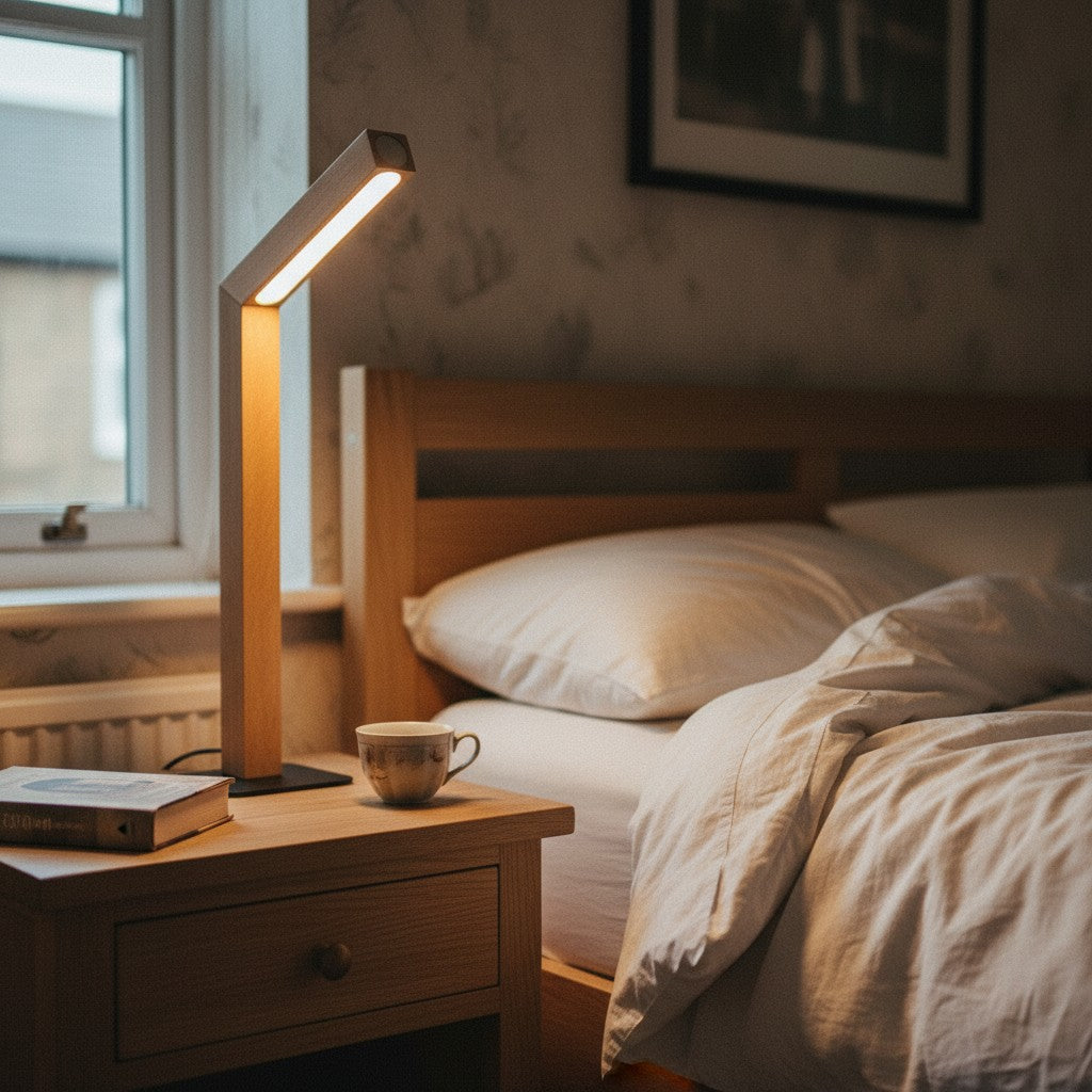Wooden Nordic LED Table Lamp Rotating Bedside Light – Ouvarex