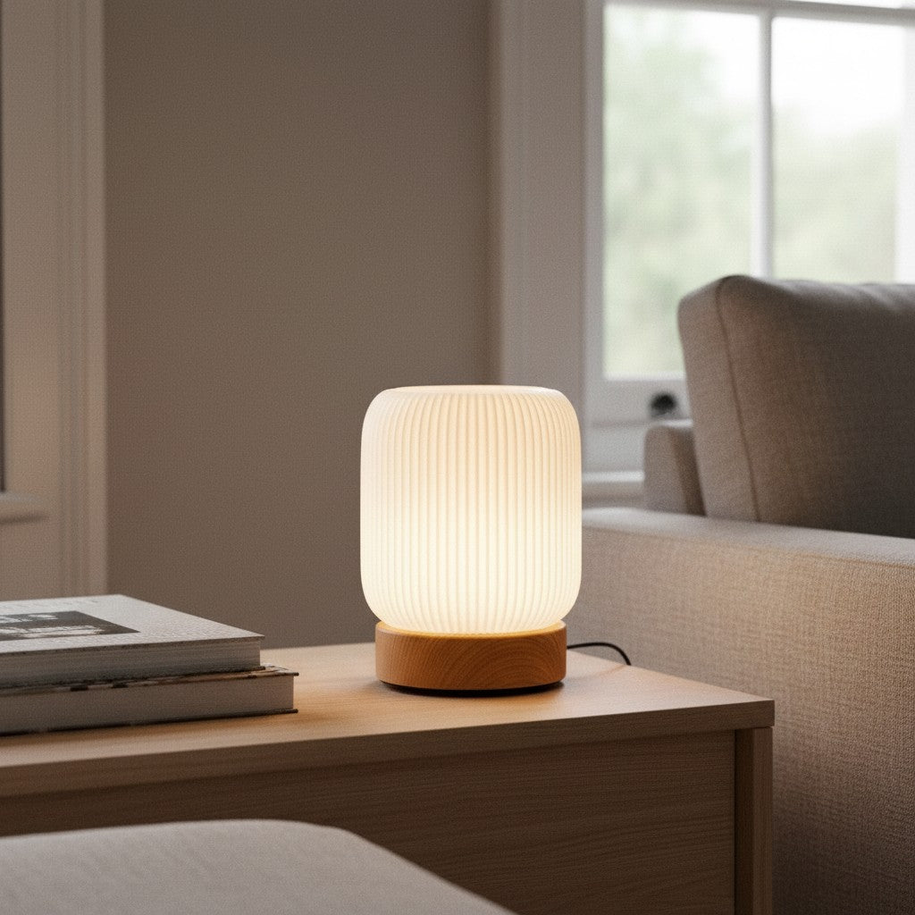 Wood Grain Touch LED Bedside Table Lamp – Ouvarex