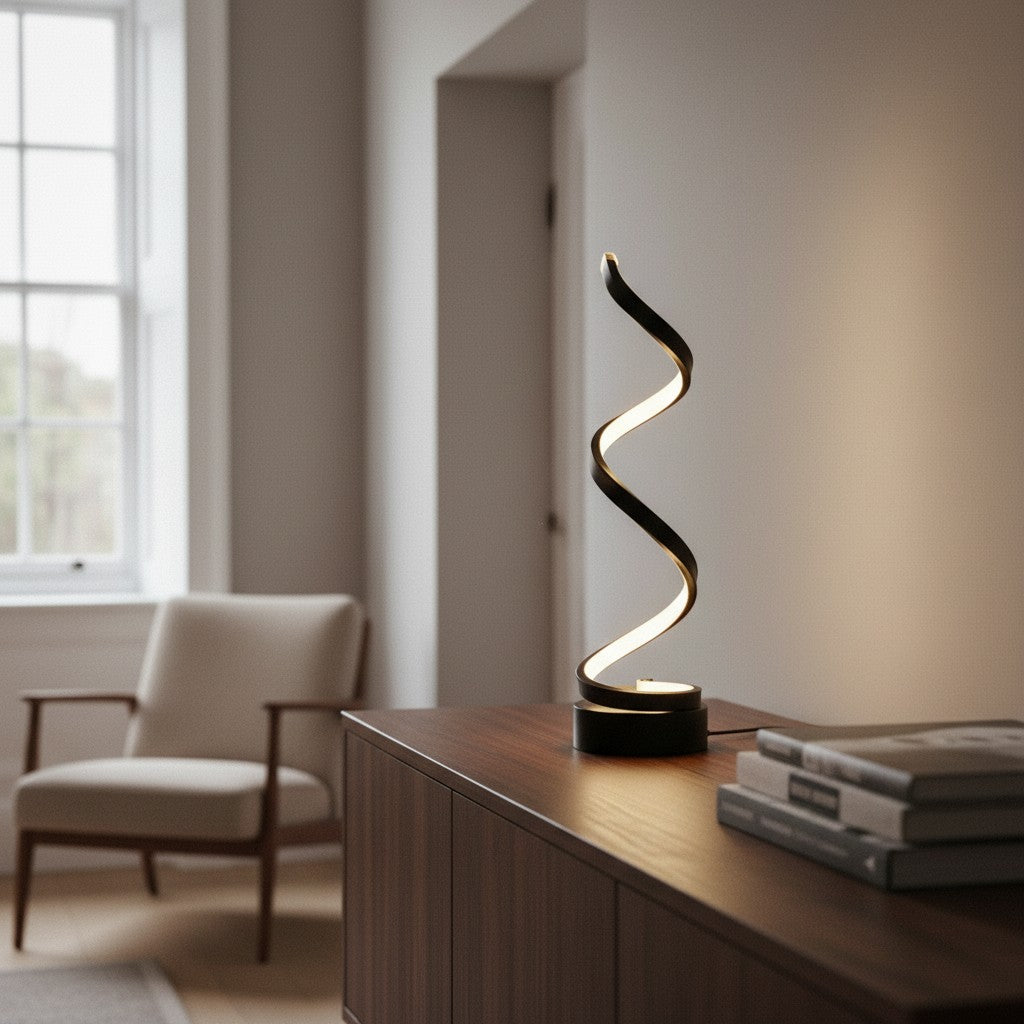LED Spiral Dimmable Table Lamp for Bedside & Office – Ouvarex